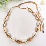 Fashion White Natural Cowrie Shell Choker Necklace for Women Metal Shell Pendant Necklace Statement Collier Gold Color Jewelry