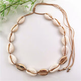 Fashion White Natural Cowrie Shell Choker Necklace for Women Metal Shell Pendant Necklace Statement Collier Gold Color Jewelry