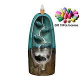 Waterfall Incense Burner Ceramic Incense Holder,Option for Mixed Incense Cones