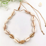 Fashion White Natural Cowrie Shell Choker Necklace for Women Metal Shell Pendant Necklace Statement Collier Gold Color Jewelry