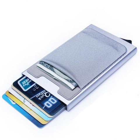 Aluminum Wallet With Elasticity Back Pocket ID Card Holder