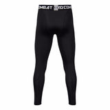 Fitness Men Sets Pure black Compression Shirts + Leggings