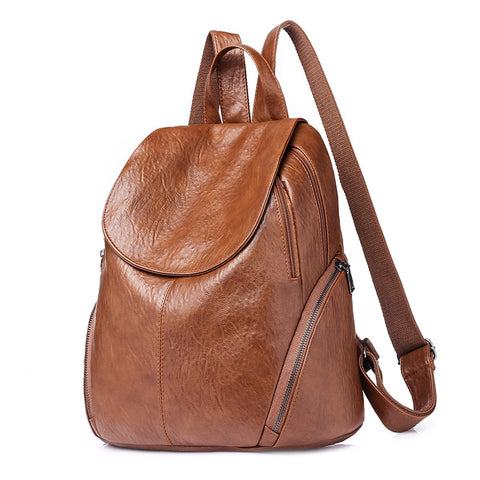 Fashion Women Leather Shoulder Backpack