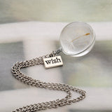 Wish Real Dandelion Crystal Necklace