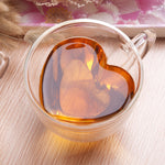 180ml/240ml Heart Love Shaped Double Wall Glass Mug