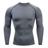 Fitness Men Sets Pure black Compression Shirts + Leggings