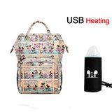 Fashion Maternity Nursing Diaper Bag, Water-proof USB Heating Toddler