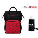 Fashion Maternity Nursing Diaper Bag, Water-proof USB Heating Toddler