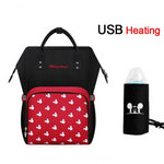 Fashion Maternity Nursing Diaper Bag, Water-proof USB Heating Toddler