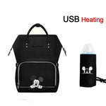 Fashion Maternity Nursing Diaper Bag, Water-proof USB Heating Toddler