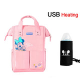 Fashion Maternity Nursing Diaper Bag, Water-proof USB Heating Toddler