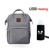 Fashion Maternity Nursing Diaper Bag, Water-proof USB Heating Toddler