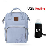 Fashion Maternity Nursing Diaper Bag, Water-proof USB Heating Toddler