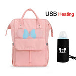 Fashion Maternity Nursing Diaper Bag, Water-proof USB Heating Toddler