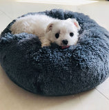 Pet Dog Cat Calming Bed Round Nest Warm Soft Plush Comfortable Sleeping Bed Nest