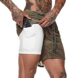 RUNNING 2 in 1 Running Shorts Security Pockets Leisure Shorts Quick Drying GYM running