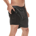 RUNNING 2 in 1 Running Shorts Security Pockets Leisure Shorts Quick Drying GYM running