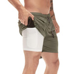 RUNNING 2 in 1 Running Shorts Security Pockets Leisure Shorts Quick Drying GYM running