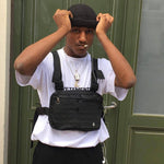 Black Fanny Pack Chest Bag Hip Hop hardness Kanye Waist Streetwear