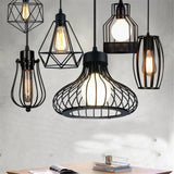 LED Cage Pendant Lights Retro Industrial Style Coffee Restaurant Personality Bar