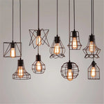 LED Cage Pendant Lights Retro Industrial Style Coffee Restaurant Personality Bar