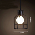 LED Cage Pendant Lights Retro Industrial Style Coffee Restaurant Personality Bar