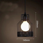 LED Cage Pendant Lights Retro Industrial Style Coffee Restaurant Personality Bar