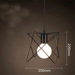 LED Cage Pendant Lights Retro Industrial Style Coffee Restaurant Personality Bar