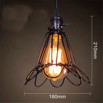 LED Cage Pendant Lights Retro Industrial Style Coffee Restaurant Personality Bar