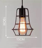 LED Cage Pendant Lights Retro Industrial Style Coffee Restaurant Personality Bar