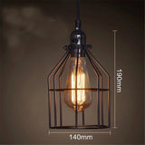 LED Cage Pendant Lights Retro Industrial Style Coffee Restaurant Personality Bar