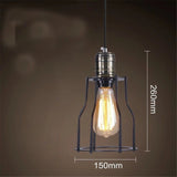 LED Cage Pendant Lights Retro Industrial Style Coffee Restaurant Personality Bar