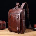 New Genuine leather retro casual  Men's backpack large capacity travel backpack