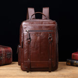 New Genuine leather retro casual  Men's backpack large capacity travel backpack