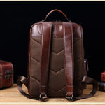 New Genuine leather retro casual  Men's backpack large capacity travel backpack