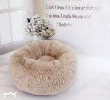 Pet Dog Cat Calming Bed Round Nest Warm Soft Plush Comfortable Sleeping Bed Nest