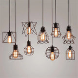 LED Cage Pendant Lights Retro Industrial Style Coffee Restaurant Personality Bar