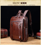 New Genuine leather retro casual  Men's backpack large capacity travel backpack