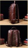 New Genuine leather retro casual  Men's backpack large capacity travel backpack